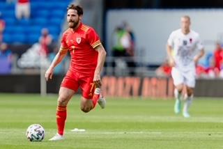 Wales midfielder Joe Allen in action